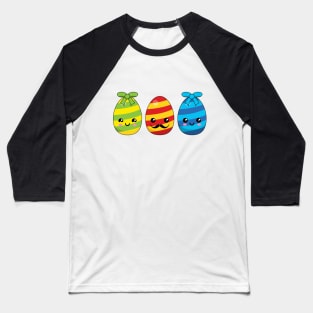 Kawaii Easter Eggs with Ribbons Baseball T-Shirt